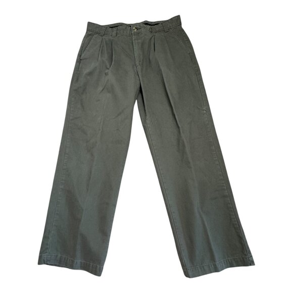 VTG Duck Head Vintage Pleat Front Khaki Chino Pants, Olive, 36x29, 100% Cotton - Picture 7 of 8